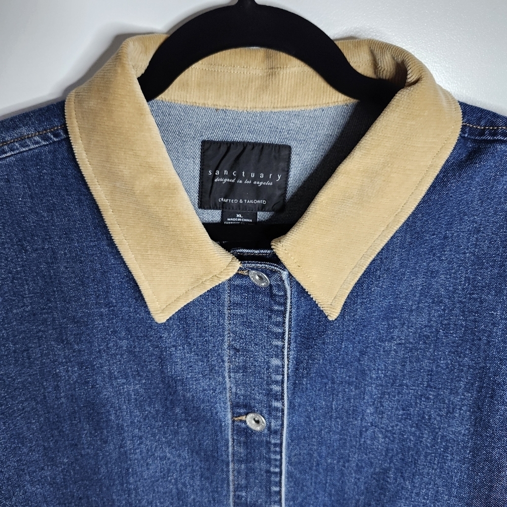 Sanctuary Denim Barn Jacket Jean Chore Jacket Womens XL NWT - Picture 4 of 10